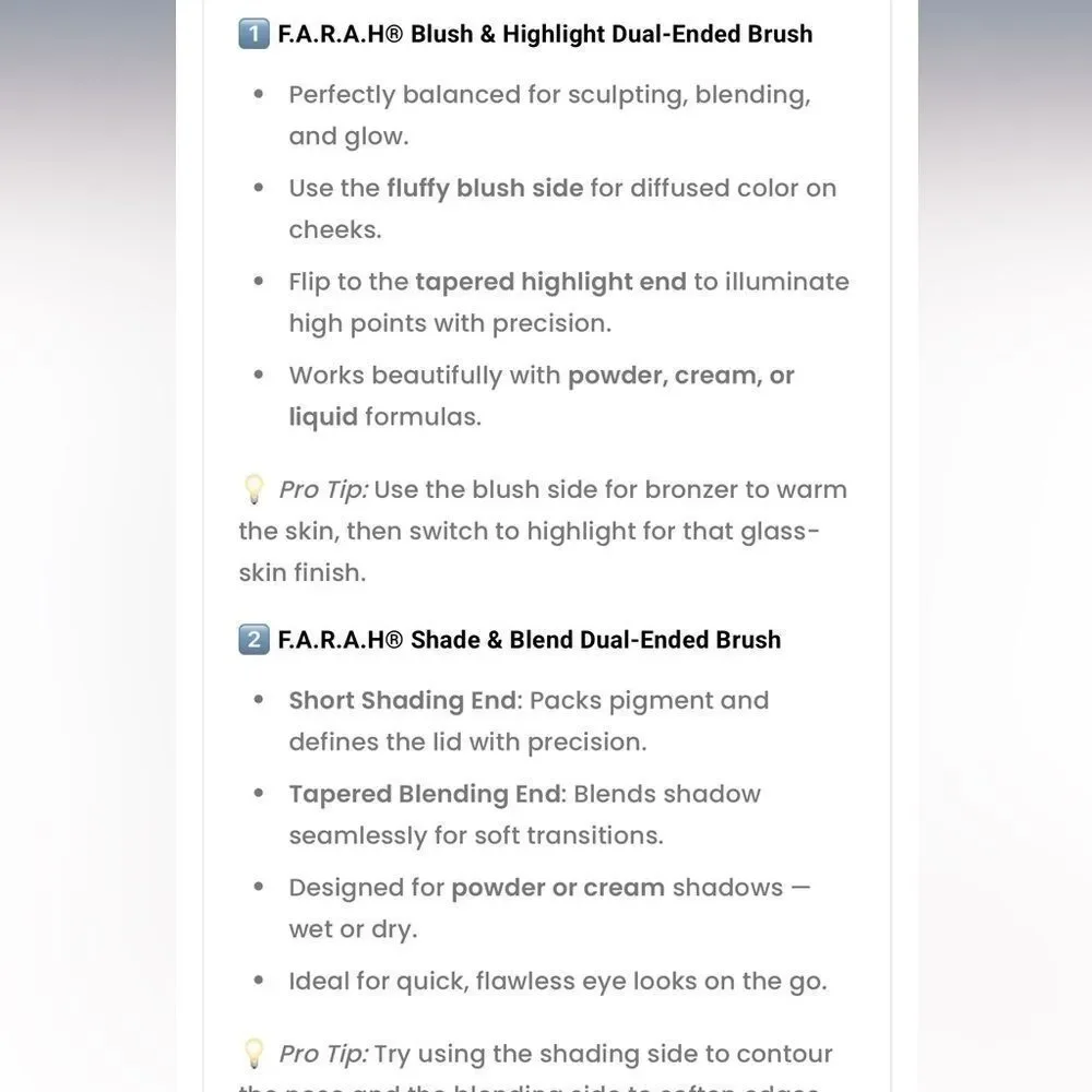 F.A.R.A.H | Blush & Highlight Shade & Blend Brush Set